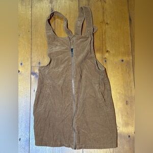 Forever 21 Corduroy Overall Dress (Tan, M)